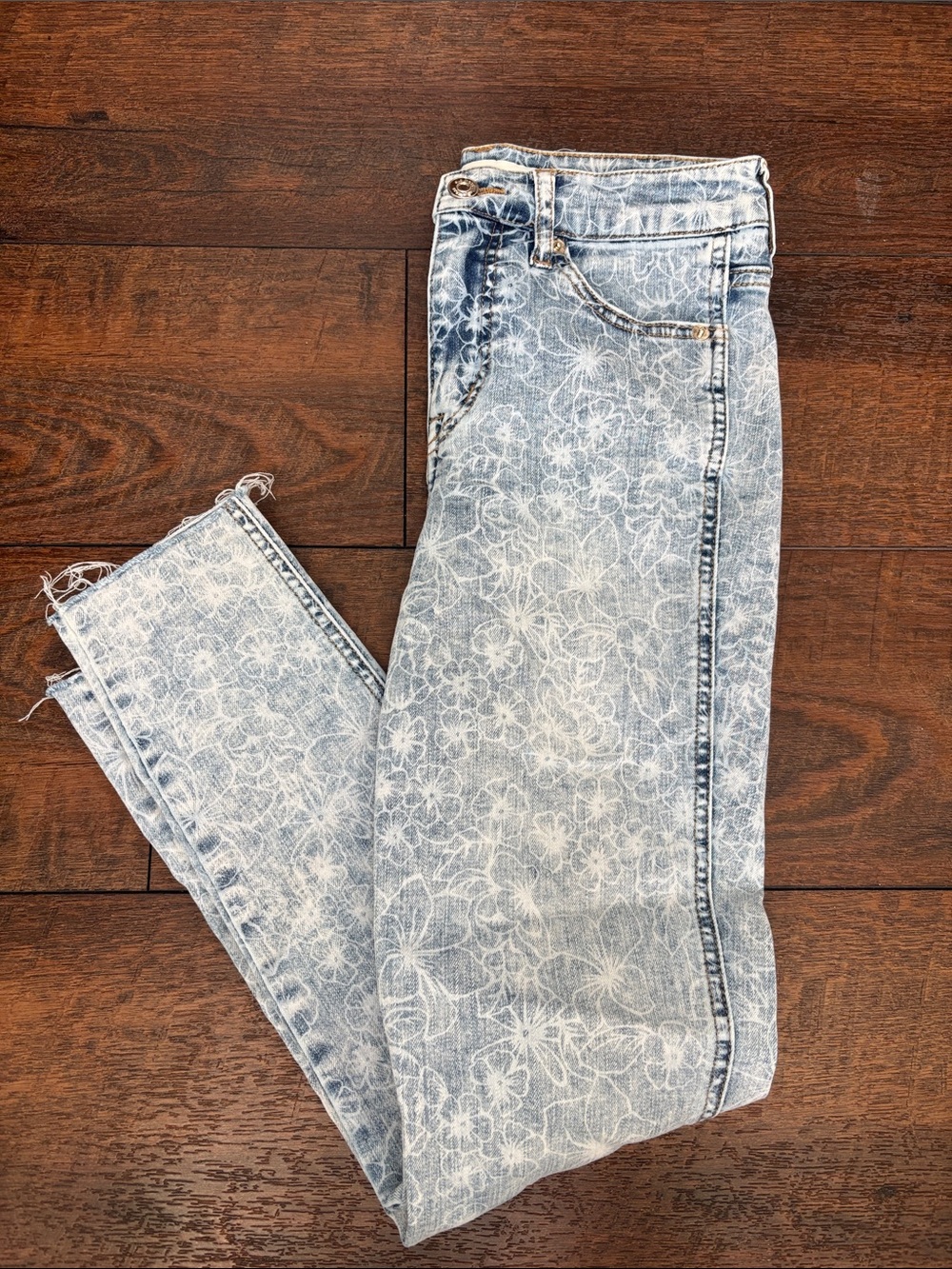 Ella Moss Light Blue Floral Skinny Jeans